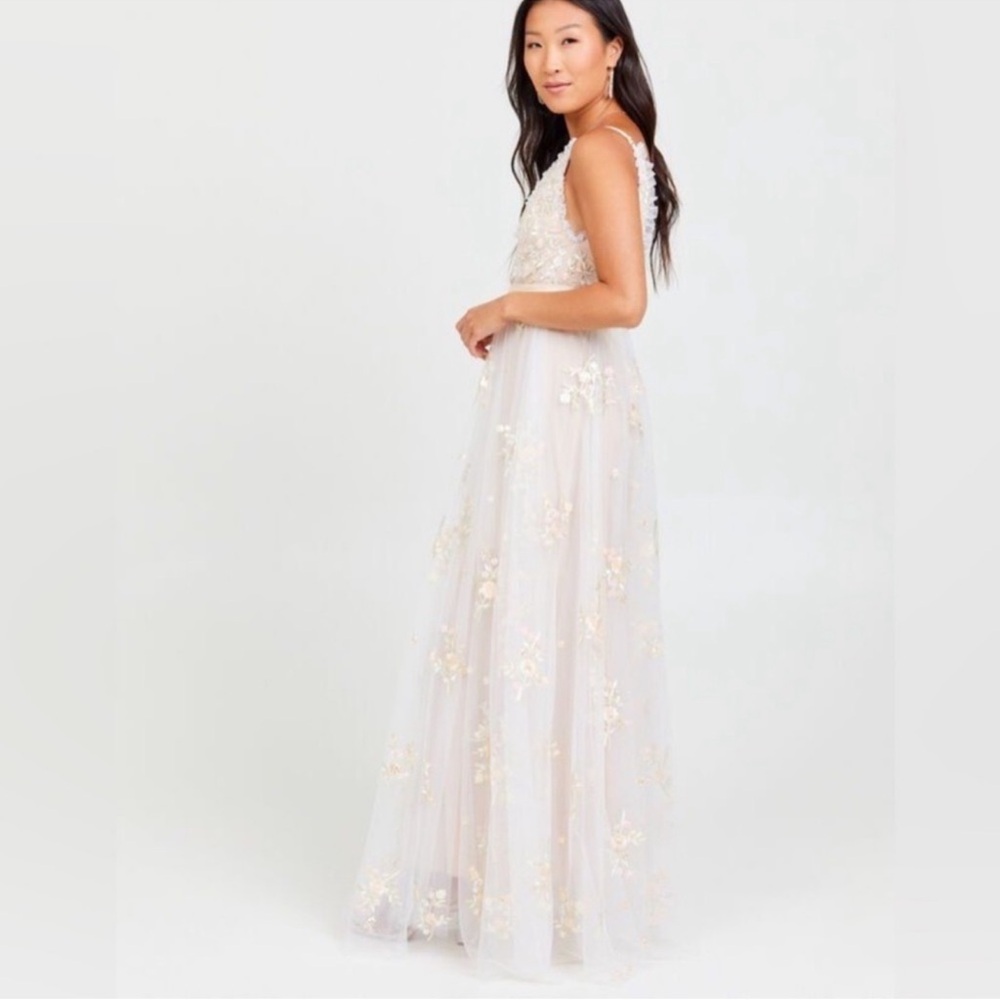Altar'd State Alora Ivory Floral Embroidered V-Neck A-Line Dress - Picture 5 of 5